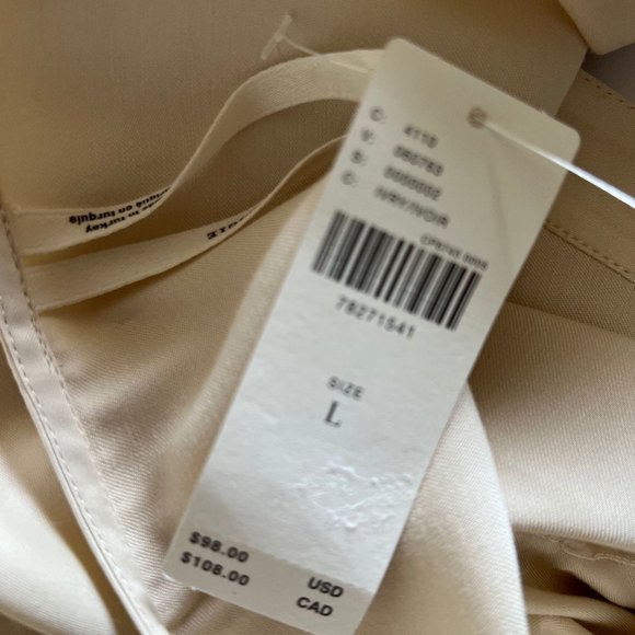 Anthropologie Smocked Satin Blouse Top Large MSRP Large $98 NWT - Picture 16 of 16